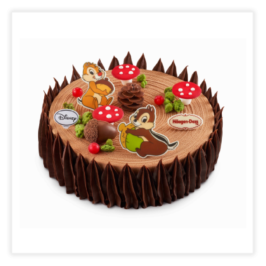 Haagen Dazs decorated cake in Chip N Dale theme
